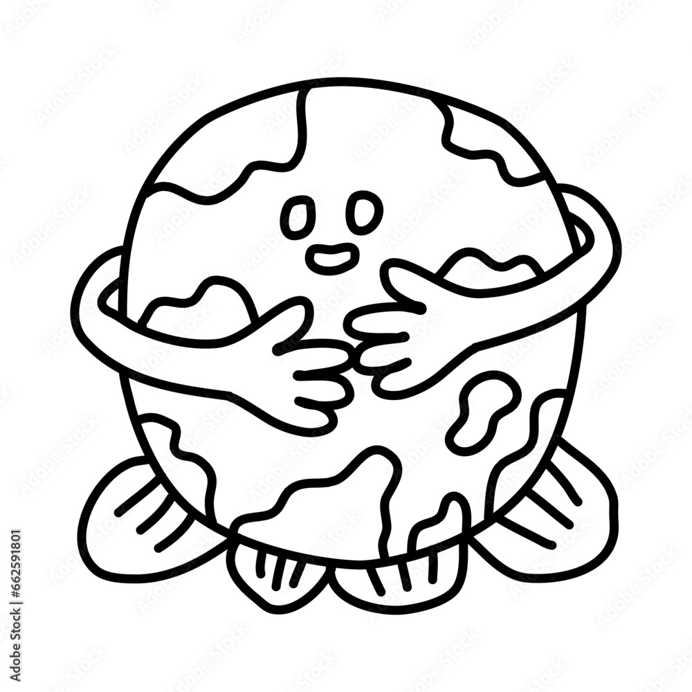 save world of world kindness hand drawn Icon save world of world kindness hand drawn Icon