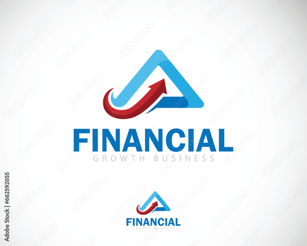 Financial logo creative growth diagram business invest design concept arrow up triangle Financial logo creative growth diagram business invest design concept arrow up triangle