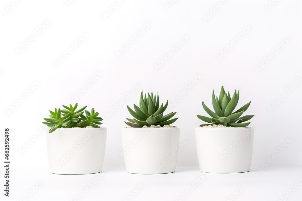 minimalistic white background with succulents, with empty copy space minimalistic white background with succulents, with empty copy space