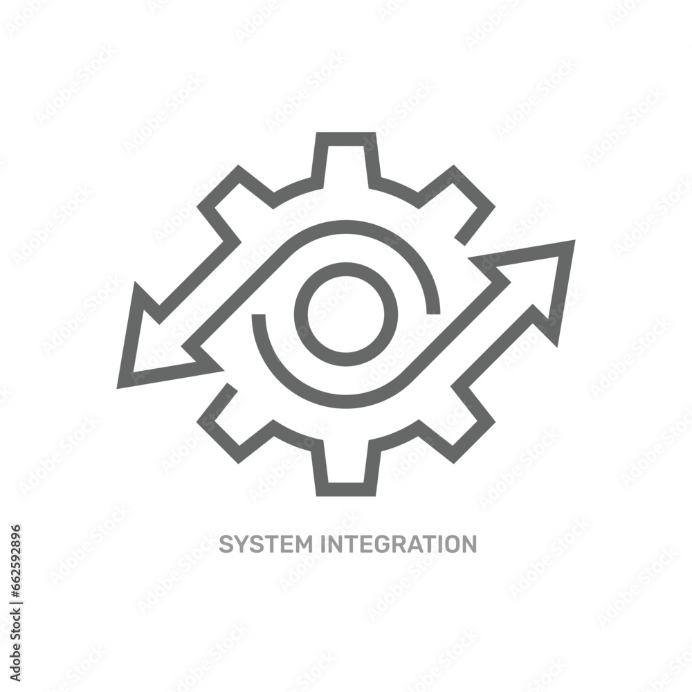 System integration symbol. Technical solutions in industry. Automation system and operating. Editable Stroke. EPS 10 System integration symbol. Technical solutions in industry. Automation system and operating. Editable Stroke. EPS 10