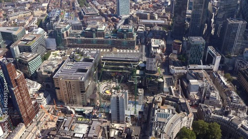 Aerial View of Broadgate and Liverpool Street Station, London, UK. photo