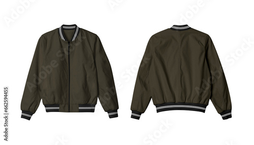 Army Isolated Bomber Jacket Mockup Front and Back View