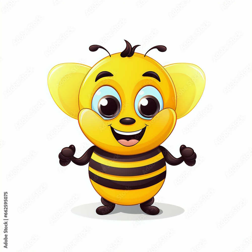 Obraz premium Bee Cartoon Character Vector Illustration