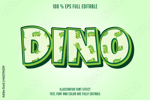 simple fun dino editable font text effect, editable text graphic syle
