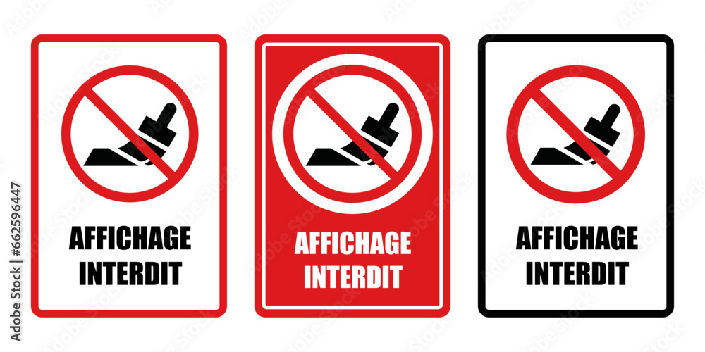 affichage interdit panneau interdiction fond rouge barré affichage interdit panneau interdiction fond rouge barré