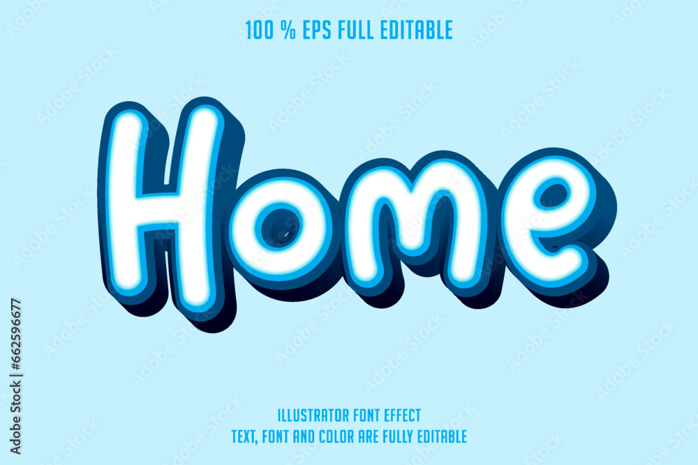 modern simple home editable font text effect, editable text graphic syle