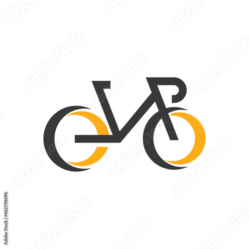 Bicycle logo concept icon vector, simple bicycle line logo