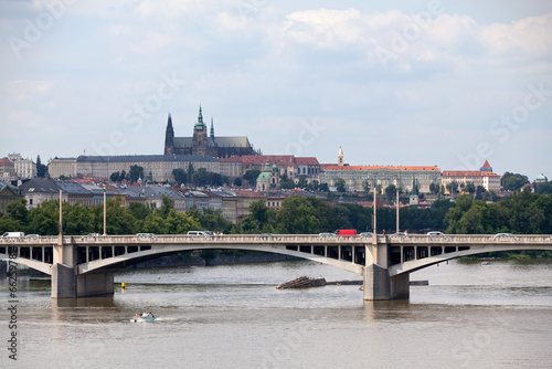 The Jirásek Bridge in Prague photo