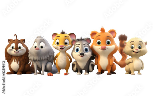 Standing Standing Amazing Beautiful Colorful Wild Animals Collection Cute 3D Collection Isolated on Transparent Background PNG.
