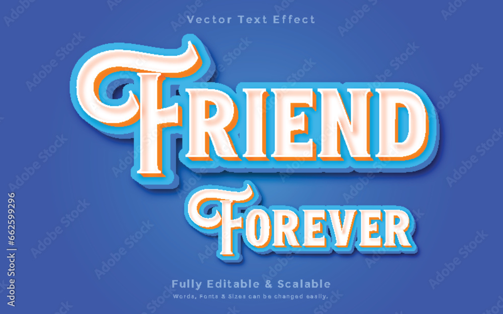 Friend forever 3d text effect templet Friend forever 3d text effect templet