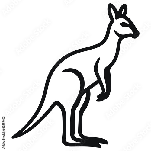 Simple Outline Hand Drawn Vector of Kangaroo Illustration