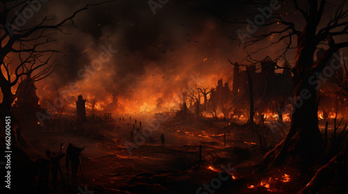 Apocalyptic scene fire