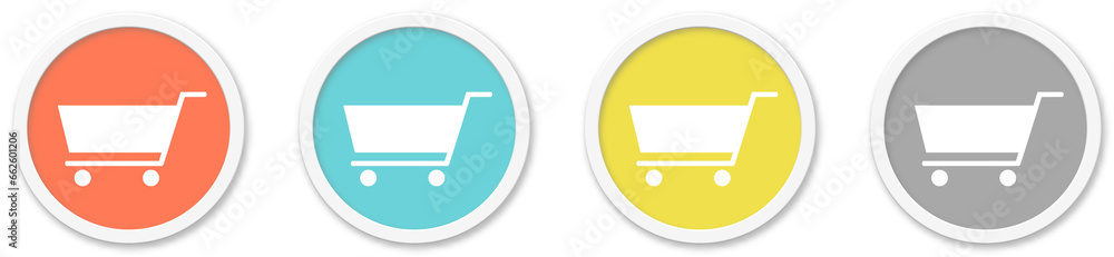 Shop Icon - Symbol auf 4 runden Buttons Shop Icon - Symbol auf 4 runden Buttons