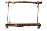 Rustic Wooden Rope Swing Isolated on Transparent Background