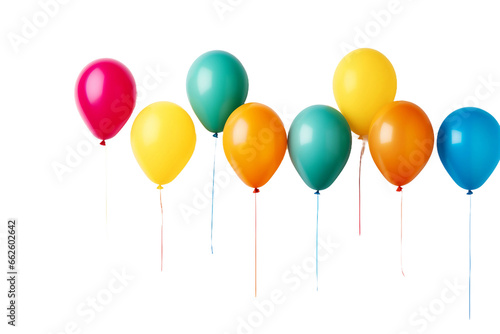Whimsical Birthday Balloon Arrangement Isolated on Transparent Background