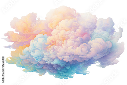 Enchanting Pastel Cloud Formation Isolated on Transparent Background