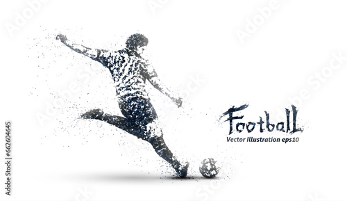 点描画風のサッカーのシルエット、ベクターイラストレーション