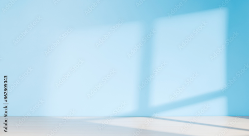 Wooden table and sunlit wall, product template Wooden table and sunlit wall, product template