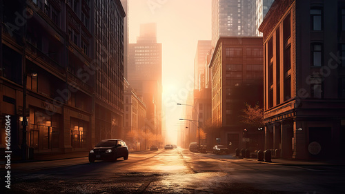 Urban Sunset Cityscape