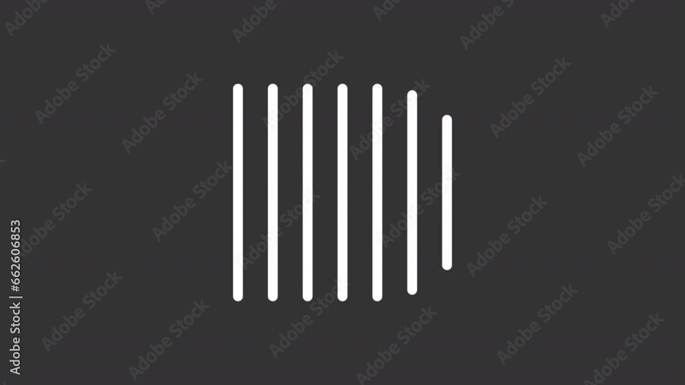 2D white simple thin line animation of wave pattern loading icon, HD ...