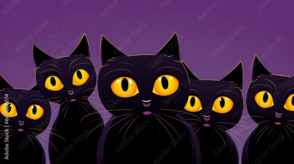 Obraz premium Friendly Halloween Cats