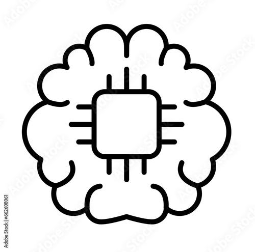 brain icon, artificial intelligence simple vector icon