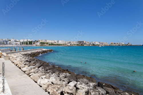 OTRANTO, ITALY, JULY 14, 2022 - View of the seaside town of Otranto, province of Lecce, Puglia, Italy