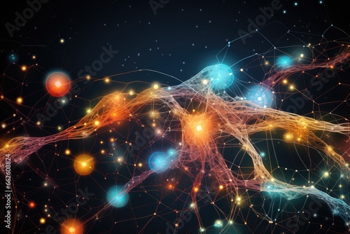 Neuronal Link futuristic technology network web electronic innovation. Background Generative AI