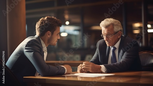 formal business meeting between two man photo