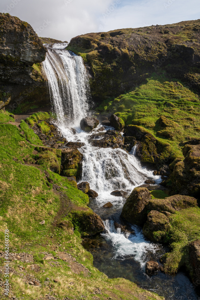 Obraz premium Selvallafoss Waterfall in Iceland on a Summer Day