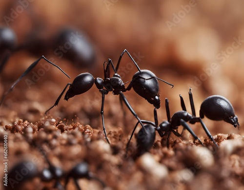 a close up macro view of a  bunch of army ants  © freelanceartist