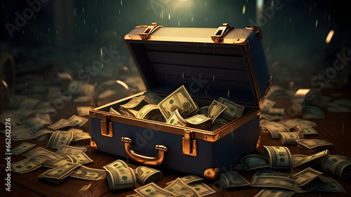 suitcase filled with money