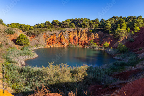 Bauxite quarry pond in Otranto  province of Lecce  Puglia  Italy