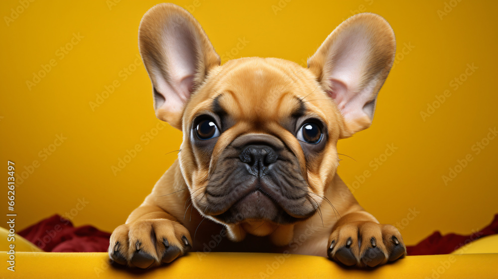 Cute yellow french bulldog