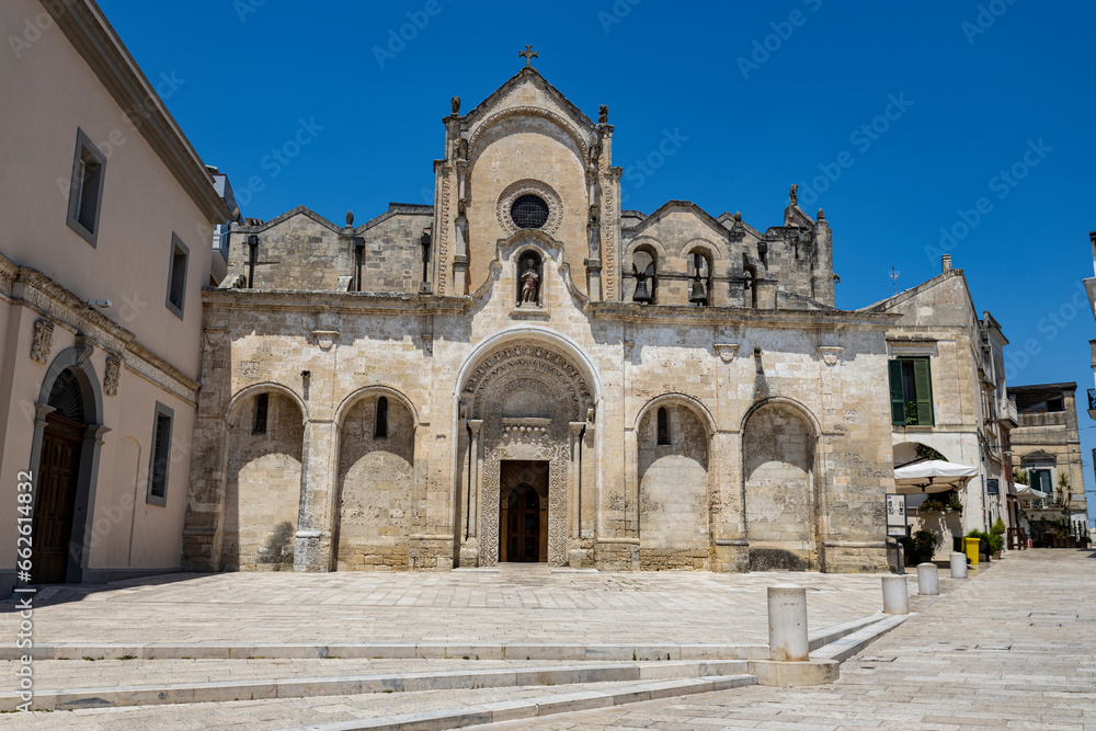 MATERA, ITALY, JULY 18, 2022 - The Cathedral of St. John Baptist in the city of Matera, Italy