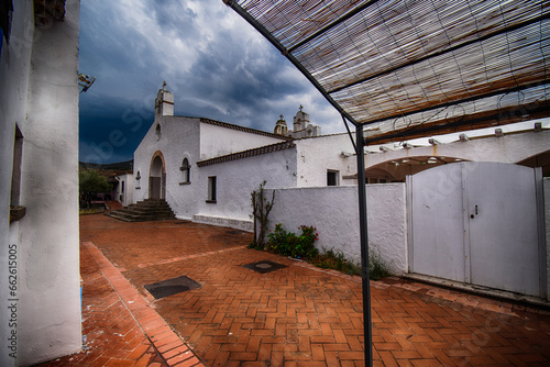 Traditional whitewashed church, Marinella, Sardinia, Italy photo