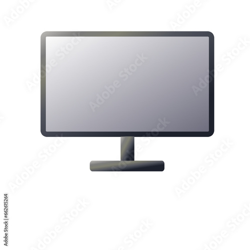 Gray copmuter monitor vector icon