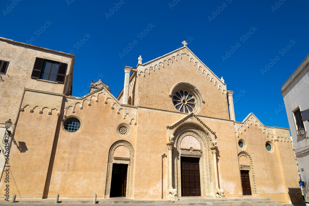 The facade of the Basilica of Saint Catherine of Alexandria (Santa Caterina d' Alessandria) in Galatina, province of Lecce, Puglia, Italy
