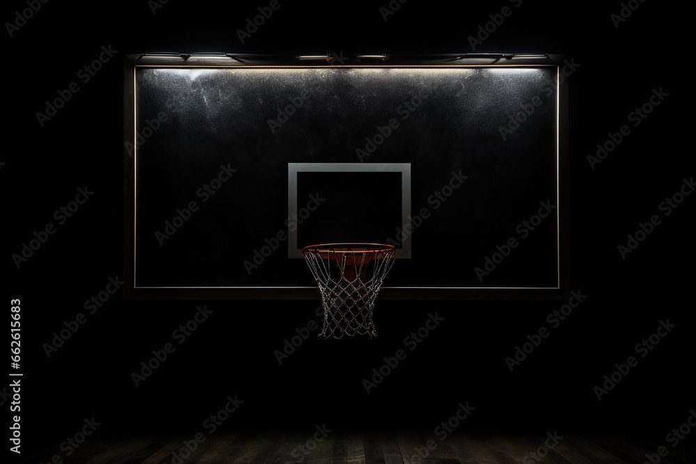 Basketball backboard with hoop on white background Generative AI