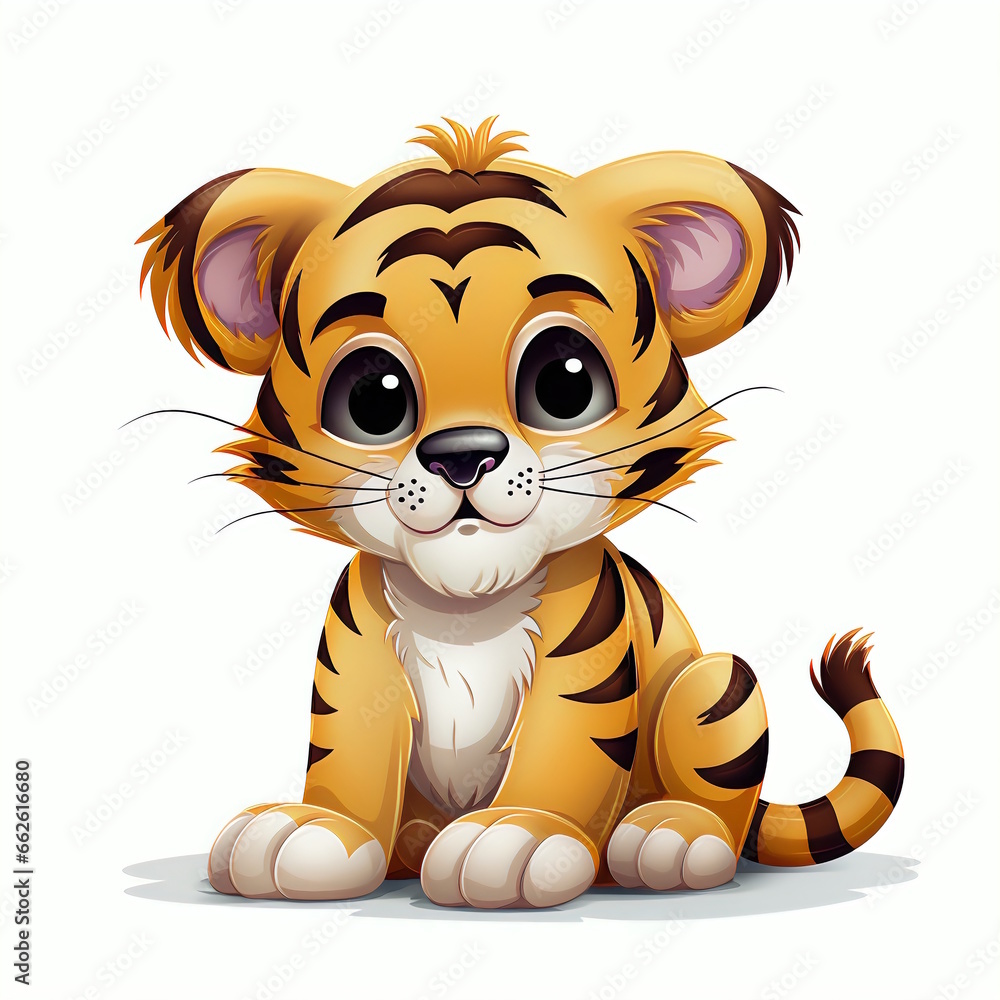 Playful Tiger Cartoon Vector Illustration Playful Tiger Cartoon Vector Illustration