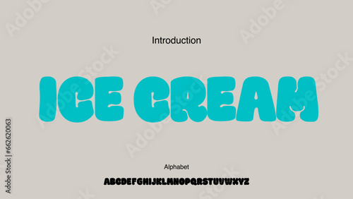 Handwritten script bubble vector font.