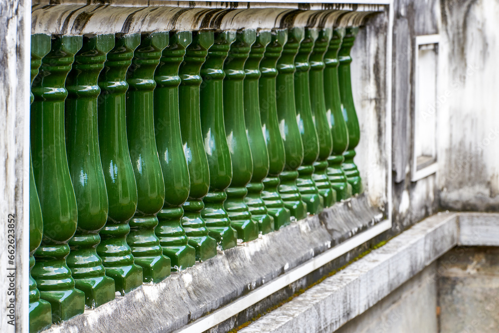 Obraz premium Green pillar guardrails of Chinese Republic of China buildings