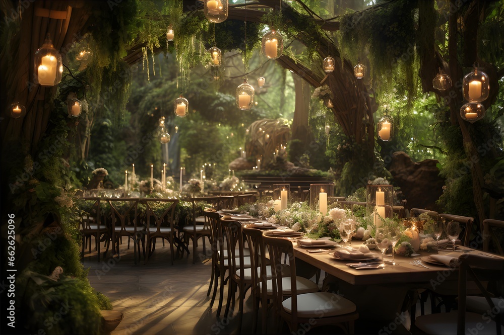 Fototapeta premium 森の中をテーマにした神秘的な結婚式場