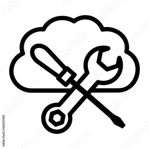 Cloud storage icon symbol vector image. Illustration of the database server hosting cloud system digital design image