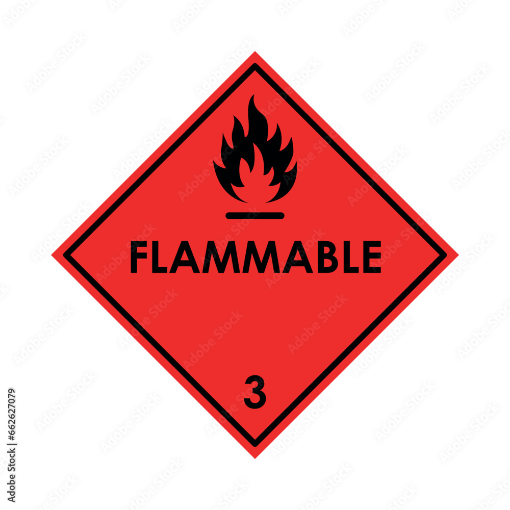 Obraz premium Flammable color element. Hazardous material.