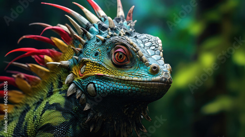 Close-up of unreal dragon - color Iguana
