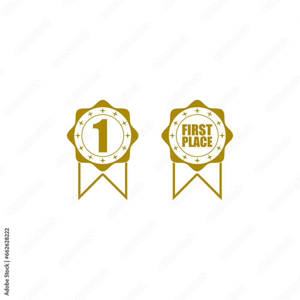 First place gold badge icon isolated on transparent background First place gold badge icon isolated on transparent background