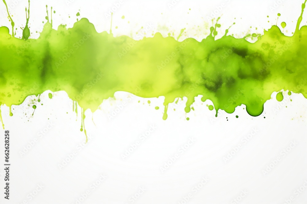 Fototapeta premium Rectangular horrible banner, bubbly, green acid that reminds one of disease and toxicity on white background Generative AI