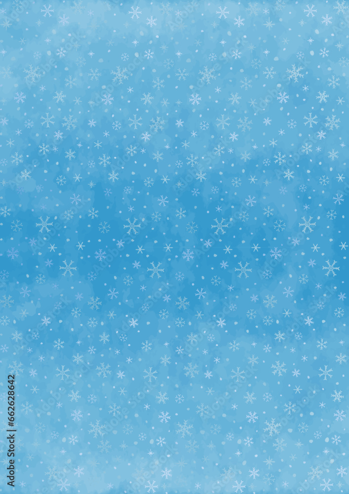 綺麗な雪の結晶の背景イラスト