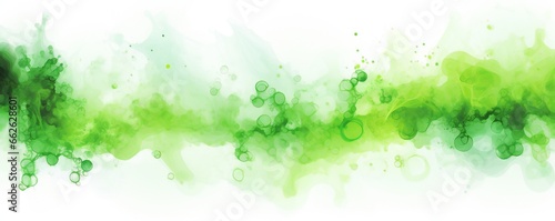 Rectangular horrible banner, bubbly, green acid that reminds one of disease and toxicity on white background Generative AI